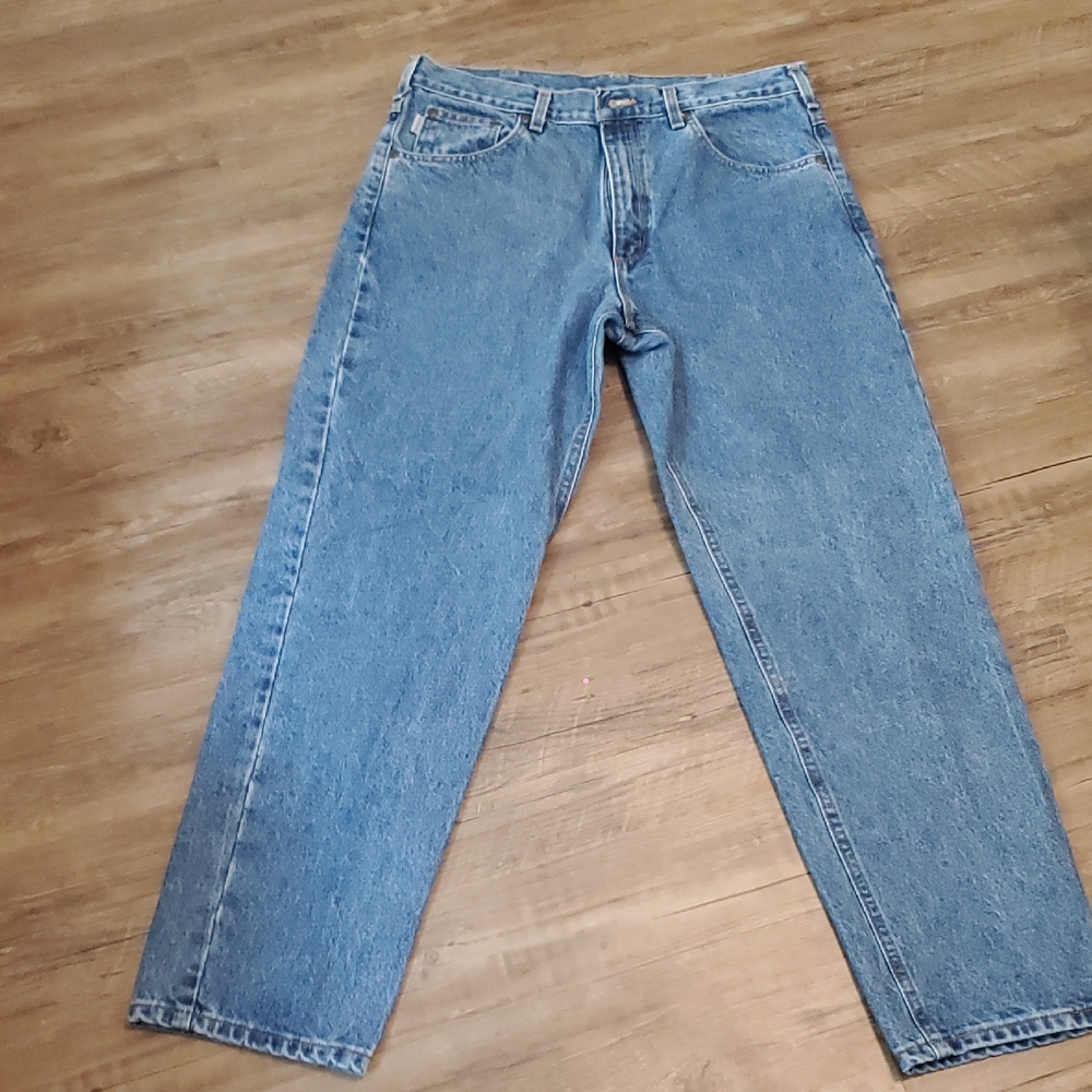 Carhartt Men's Straight Jeans in Light Blue Denim